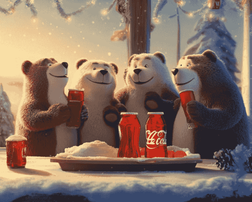 Coca Cola Bears Cartoon Diamond Painting