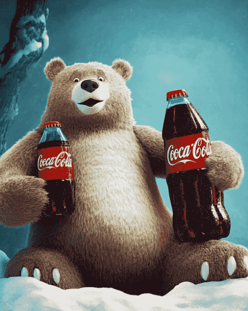 Coca Cola Cartoon Bear Diamond Painting