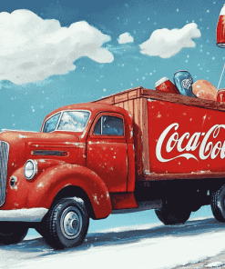 Coca Cola Cartoon Truck Diamond Painting