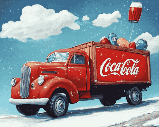 Coca Cola Cartoon Truck Diamond Painting