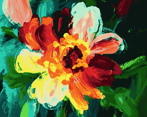 Colorful Abstract Flower Diamond Painting