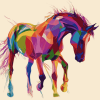 Colorful Abstract Horses Diamond Painting