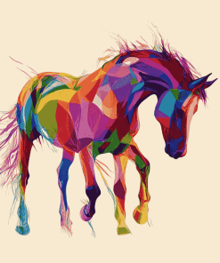 Colorful Abstract Horses Diamond Painting