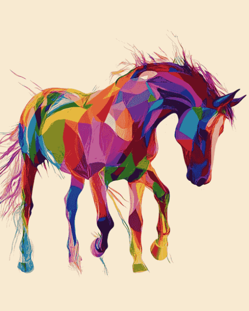 Colorful Abstract Horses Diamond Painting