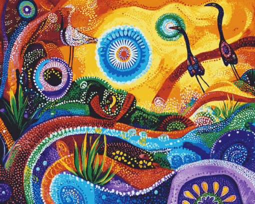 Colorful Abstract Indigenous Diamond Painting