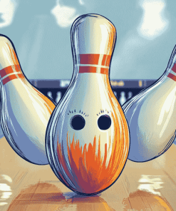 Colorful Bowling Pins Cartoon Diamond Painting