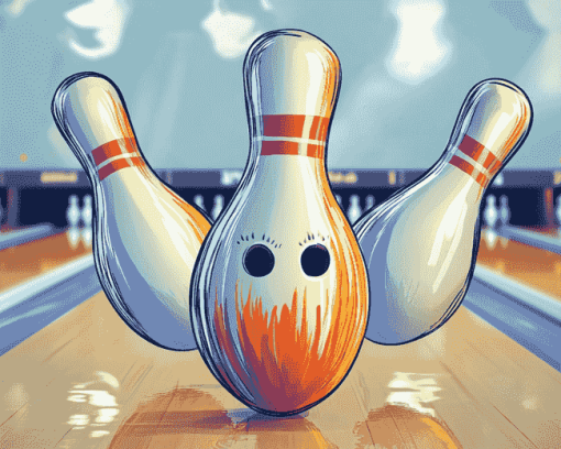 Colorful Bowling Pins Cartoon Diamond Painting