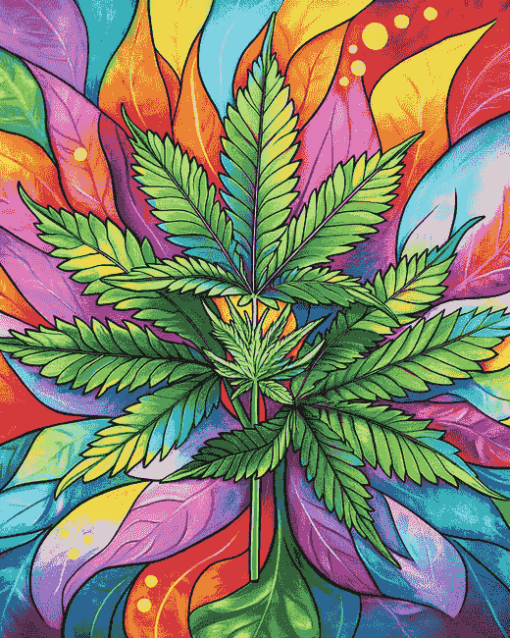 Colorful Cannabis Diamond Painting