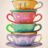 Colorful Cartoon Teacups Diamond Painting