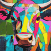 Colorful Cow Art Diamond Painting