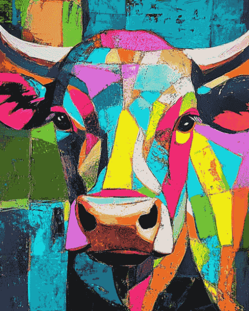 Colorful Cow Art Diamond Painting