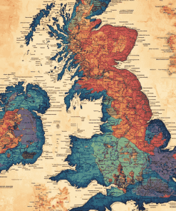 Colorful England Map Diamond Painting