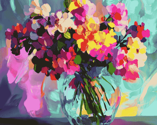 Colorful Floral Blossoms Diamond Painting