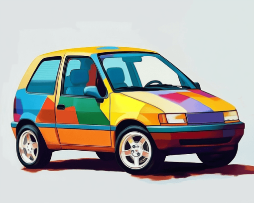 Colorful Golf Car Design Diamond Painting