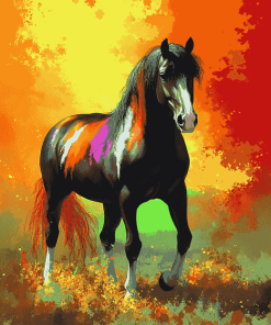 Colorful Horse Animal Art Diamond Painting