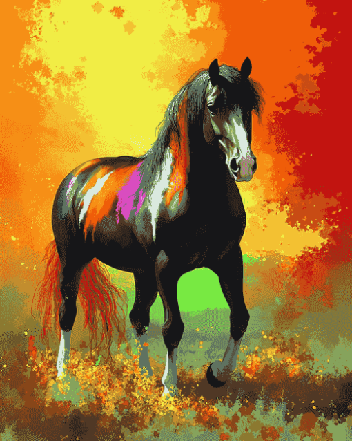 Colorful Horse Animal Art Diamond Painting