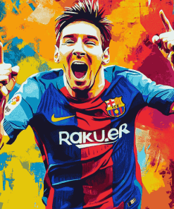 Colorful Messi Pop Art Diamond Painting