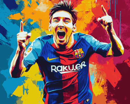 Colorful Messi Pop Art Diamond Painting