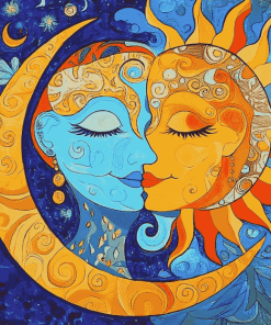 Colorful Moon and Sun Diamond Painting