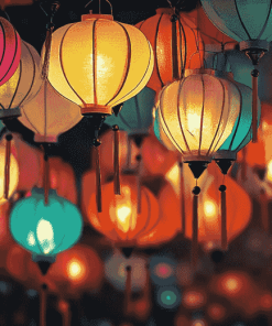 Colorful Paper Lantern Diamond Painting