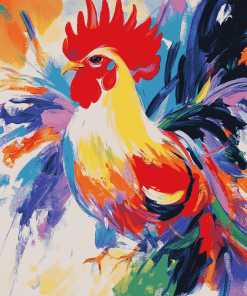 Colorful Rooster Diamond Painting