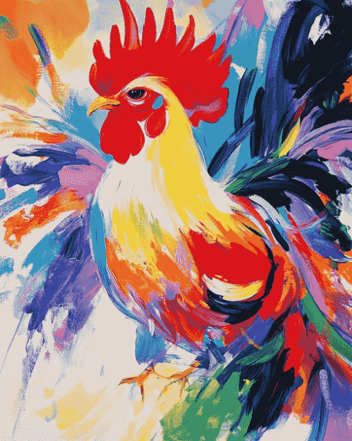 Colorful Rooster Diamond Painting