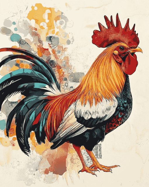 Colorful Rooster Diamond Painting