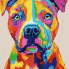 Colorful Staffy Puppy Diamond Painting