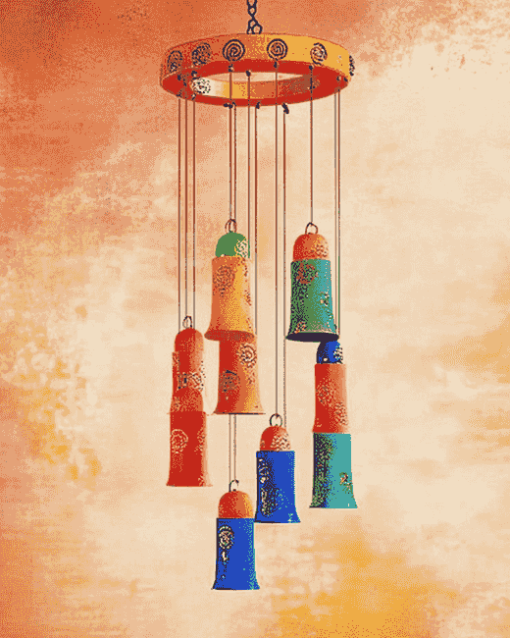 Colorful Vintage Wind Chime Diamond Painting