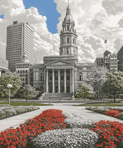 Columbus Ohio Statehouse Buildings Diamond Painting