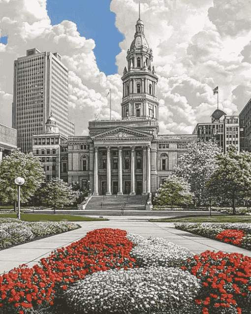 Columbus Ohio Statehouse Buildings Diamond Painting