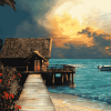 Cottage Seascape Diamond Painting