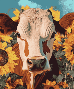 Cow and Sunflower Bliss Diamond Painting