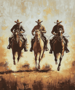 Cowboys and Horses Vintage Diamond Painting