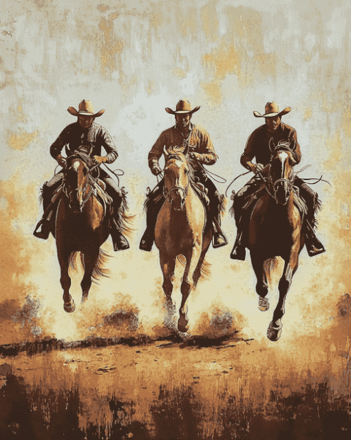 Cowboys and Horses Vintage Diamond Painting