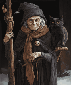 Crone Cat Fantasy Diamond Painting