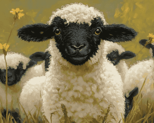 Cute Blacknose Sheep Diamond Painting