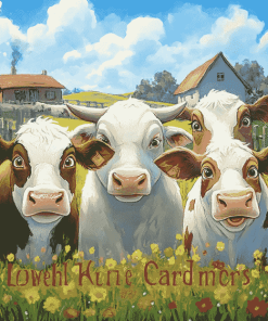 Cute Cows Farm Diamond Painting