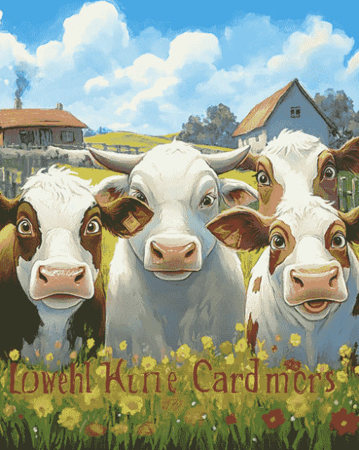 Cute Cows Farm Diamond Painting