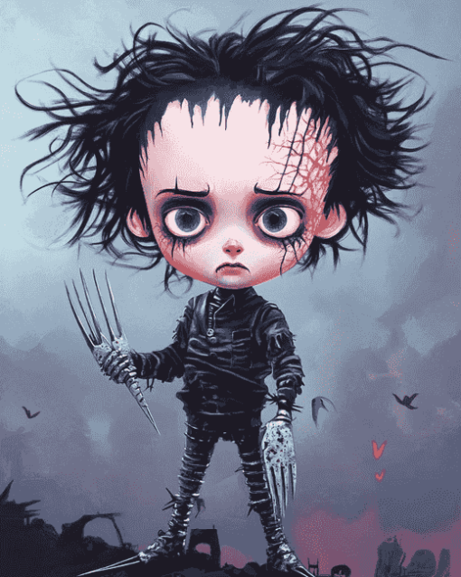 Cute Edward Scissorhands Animation Diamond Painting