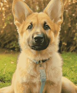 Cute Golden Shepherd Puppy Diamond Painting