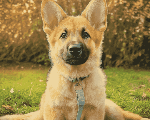 Cute Golden Shepherd Puppy Diamond Painting