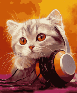 Cute Kitty Music Session Diamond Painting