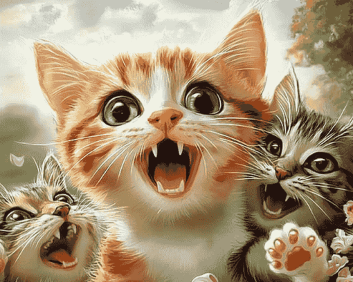 Cute Kitty Selfie Diamond Painting