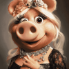 Cute Miss Piggy Cartoon Diamond Painting