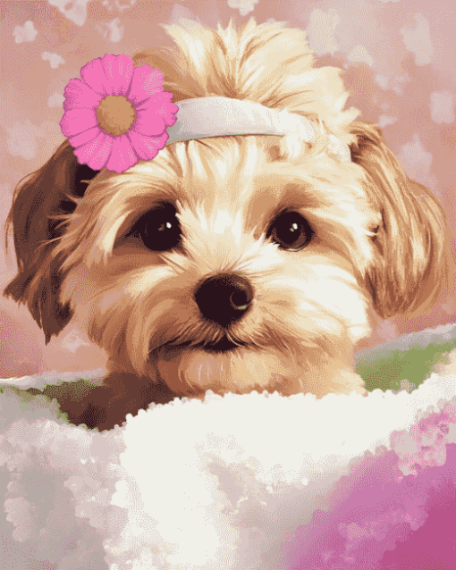 Cute Puppies Paradise Diamond Painting