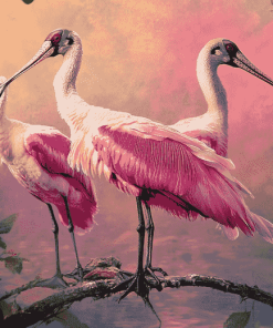 Cute Roseate Spoonbill Bird Diamond Painting