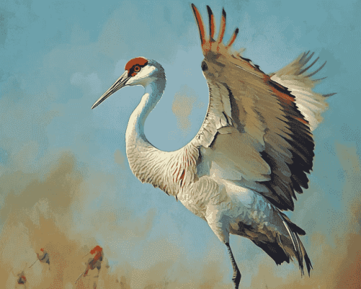 Cute Sandhill Crane Diamond Painting