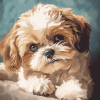 Cute Shihpoo Puppy Diamond Painting