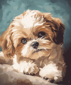 Cute Shihpoo Puppy Diamond Painting